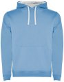 Heren Hoodie Urban Rolly SU1067 licht blauw-wit